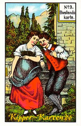 3. Ehestandskarte - BEDEUTUNG: Heirat/Hochzeit, Ehestand, Verbindung, Verbundenheit, Bindung, Versprechen 3. Ehestandskarte - Kipperkarten